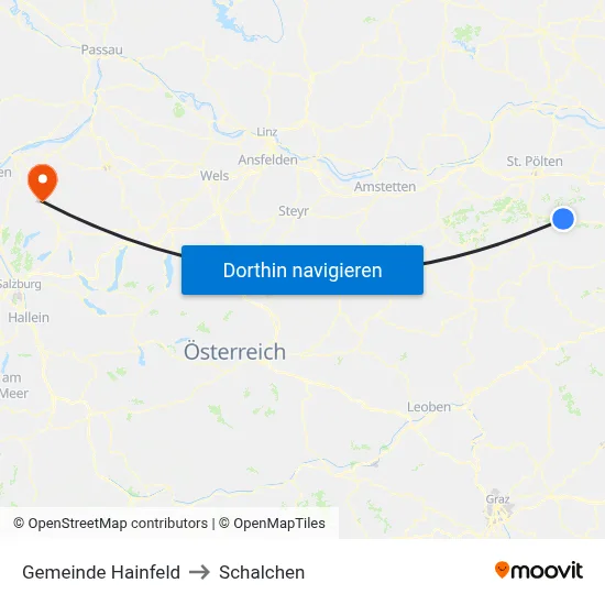 Gemeinde Hainfeld to Schalchen map