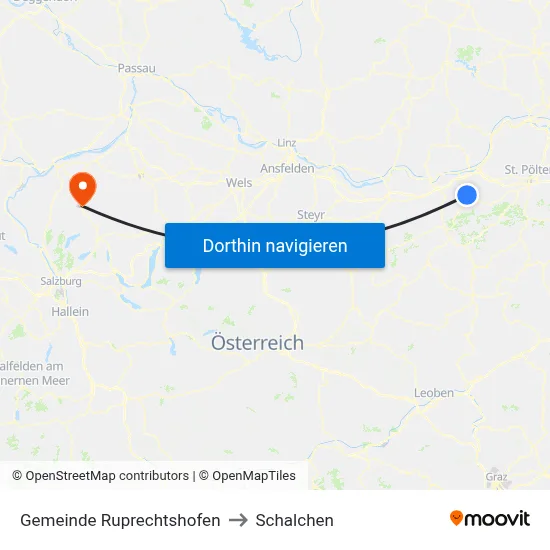 Gemeinde Ruprechtshofen to Schalchen map