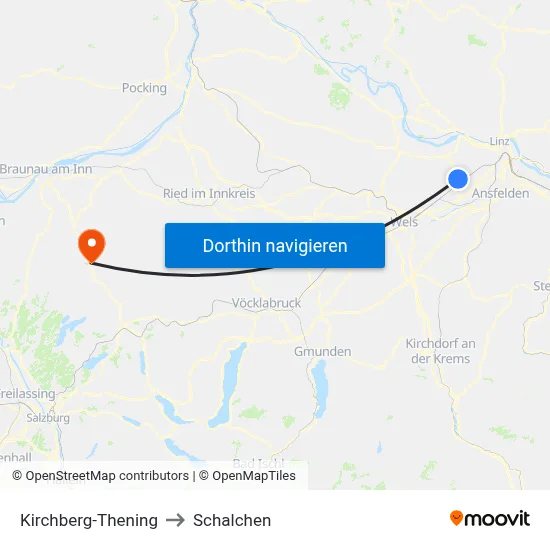 Kirchberg-Thening to Schalchen map