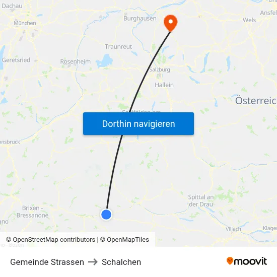 Gemeinde Strassen to Schalchen map