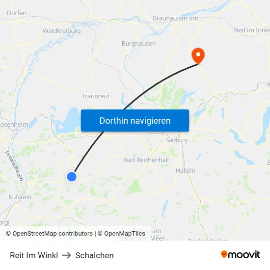 Reit Im Winkl to Schalchen map