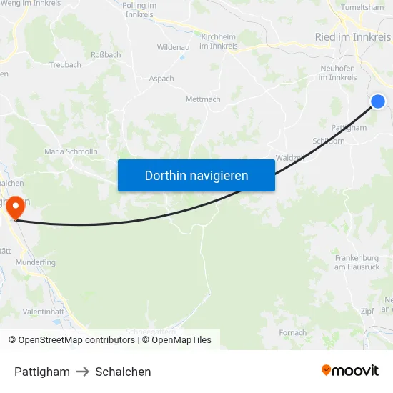 Pattigham to Schalchen map