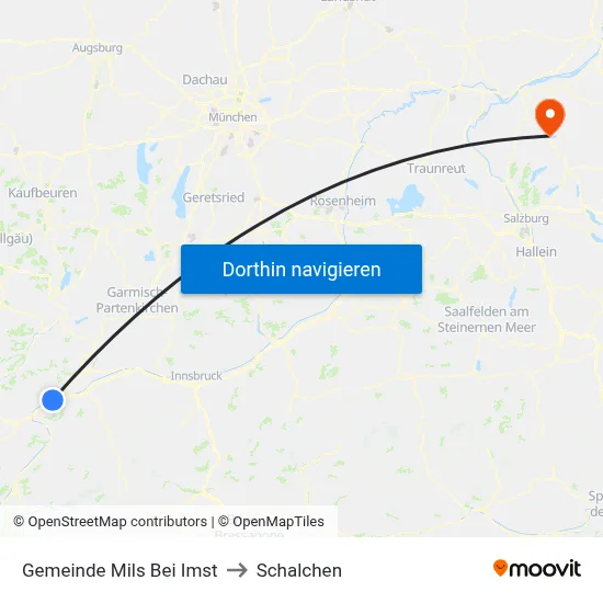 Gemeinde Mils Bei Imst to Schalchen map