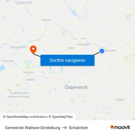 Gemeinde Wallsee-Sindelburg to Schalchen map