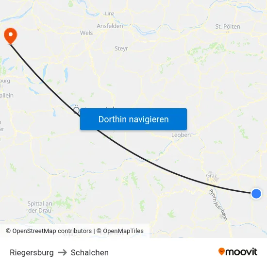 Riegersburg to Schalchen map