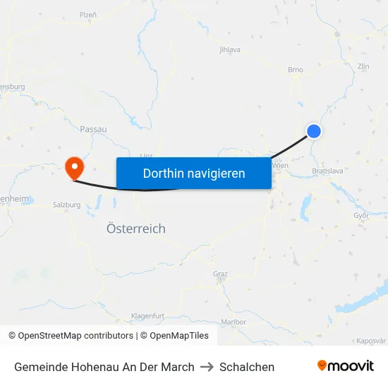 Gemeinde Hohenau An Der March to Schalchen map