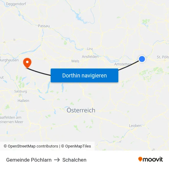Gemeinde Pöchlarn to Schalchen map