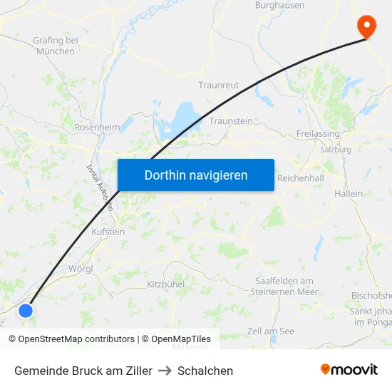 Gemeinde Bruck am Ziller to Schalchen map