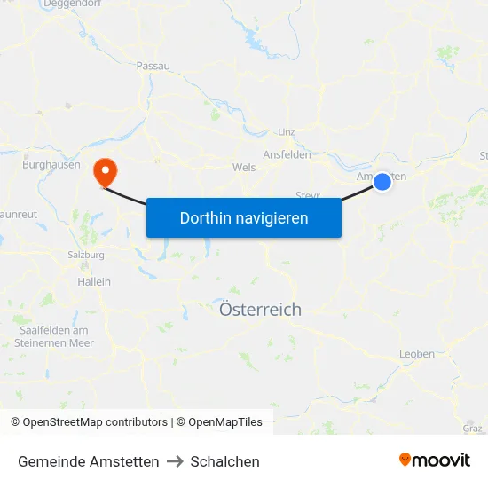 Gemeinde Amstetten to Schalchen map