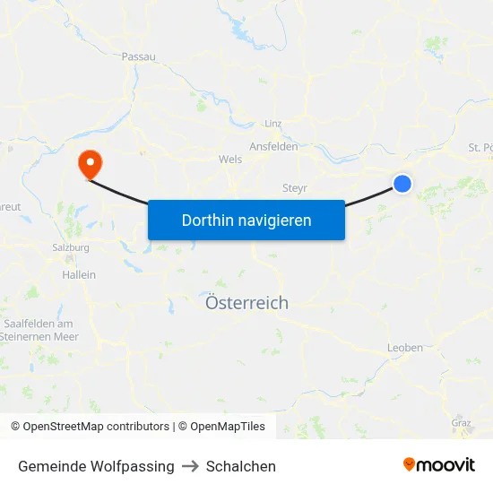Gemeinde Wolfpassing to Schalchen map