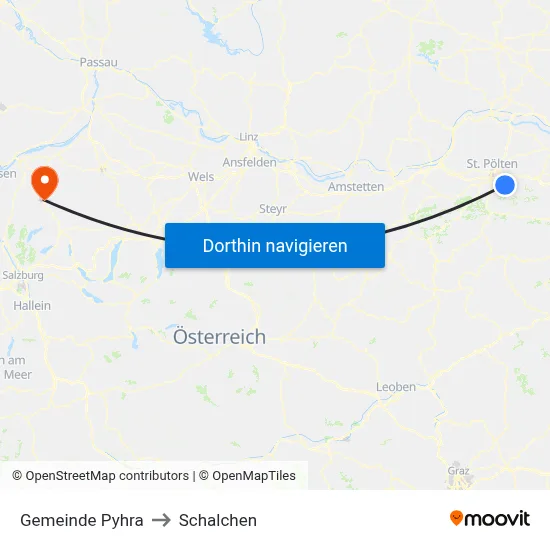 Gemeinde Pyhra to Schalchen map