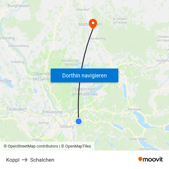 Koppl to Schalchen map