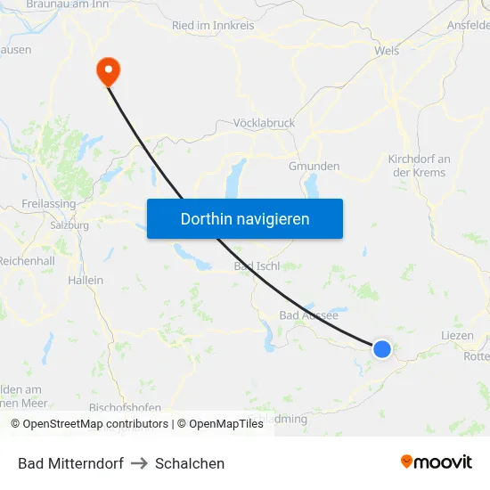 Bad Mitterndorf to Schalchen map
