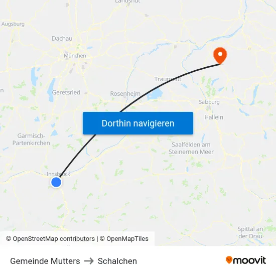 Gemeinde Mutters to Schalchen map