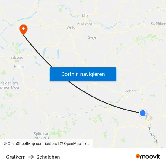 Gratkorn to Schalchen map