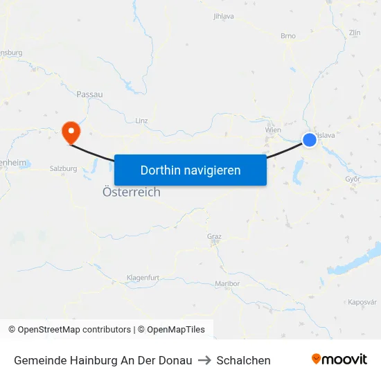 Gemeinde Hainburg An Der Donau to Schalchen map