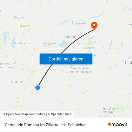 Gemeinde Ramsau Im Zillertal to Schalchen map