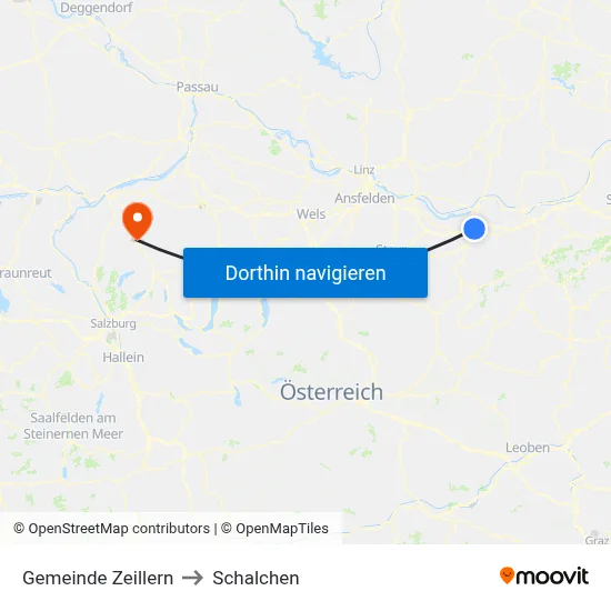 Gemeinde Zeillern to Schalchen map