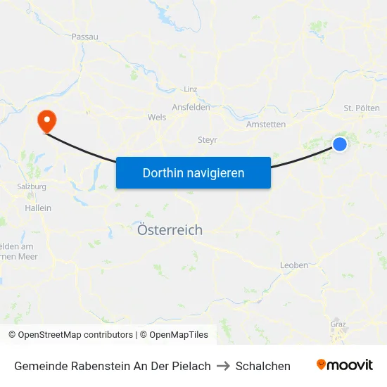 Gemeinde Rabenstein An Der Pielach to Schalchen map