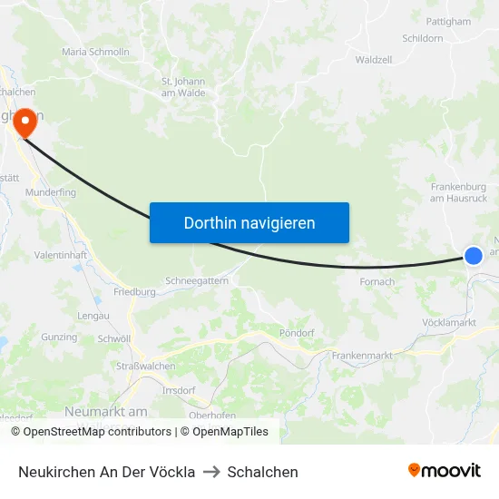 Neukirchen An Der Vöckla to Schalchen map