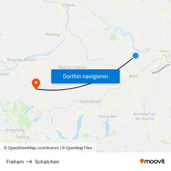 Fraham to Schalchen map