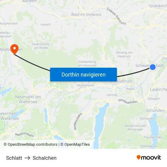 Schlatt to Schalchen map