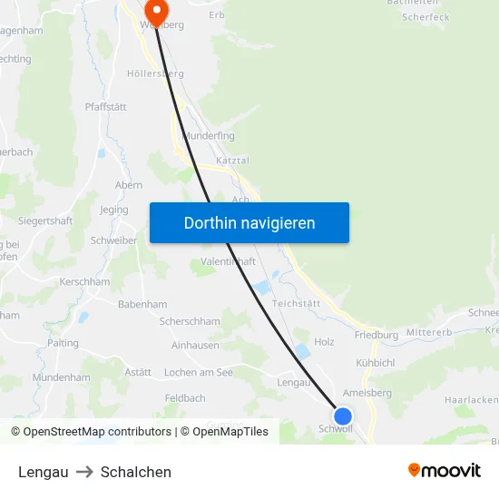 Lengau to Schalchen map