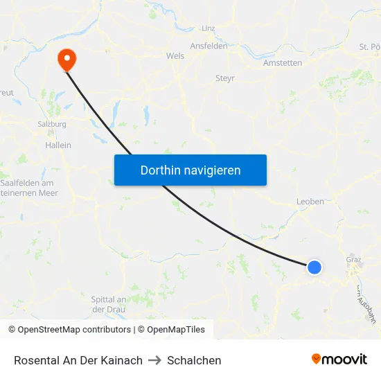 Rosental An Der Kainach to Schalchen map