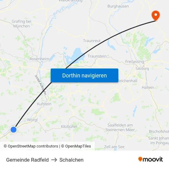 Gemeinde Radfeld to Schalchen map