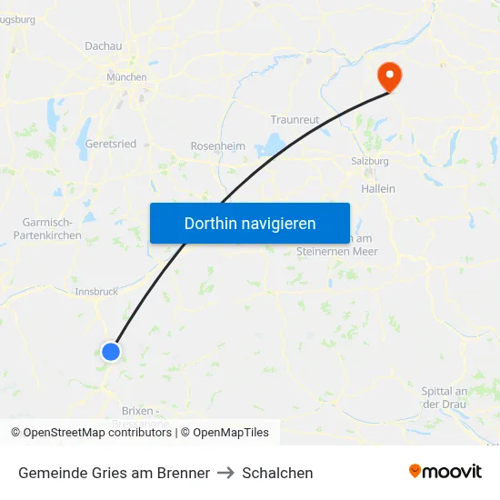 Gemeinde Gries am Brenner to Schalchen map