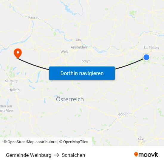 Gemeinde Weinburg to Schalchen map