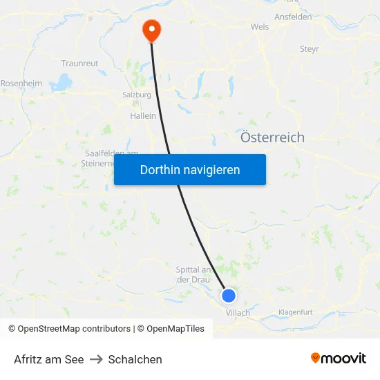 Afritz am See to Schalchen map
