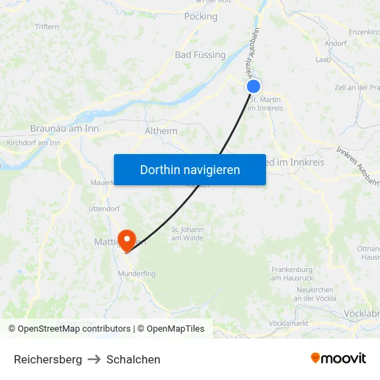 Reichersberg to Schalchen map