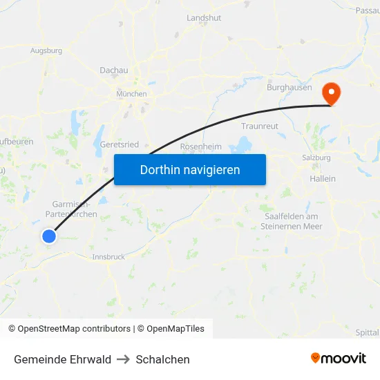 Gemeinde Ehrwald to Schalchen map