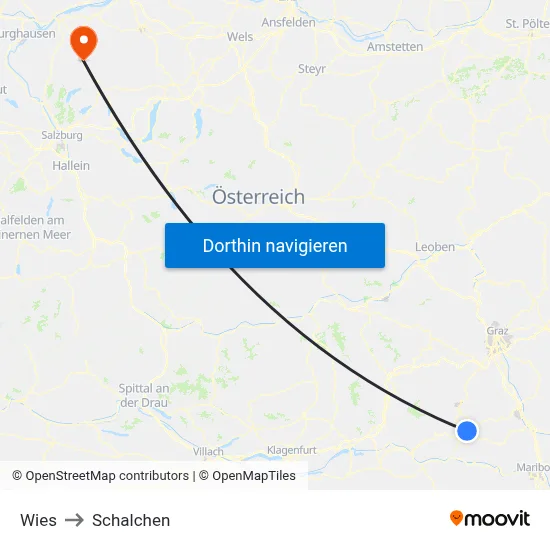 Wies to Schalchen map