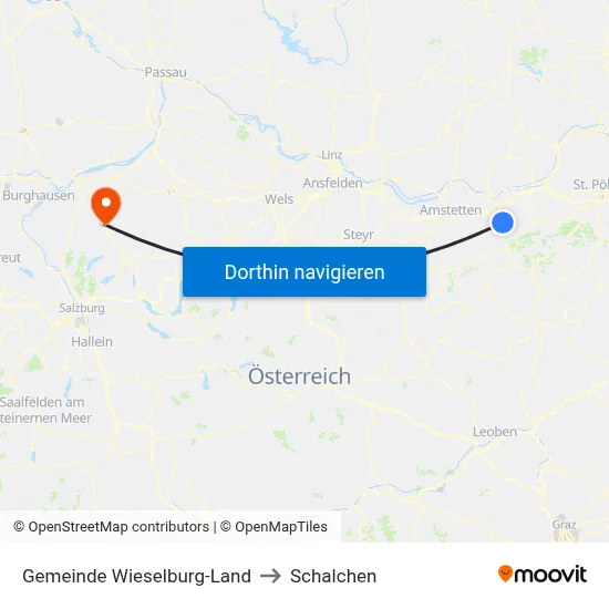 Gemeinde Wieselburg-Land to Schalchen map