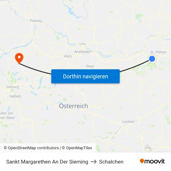Sankt Margarethen An Der Sierning to Schalchen map