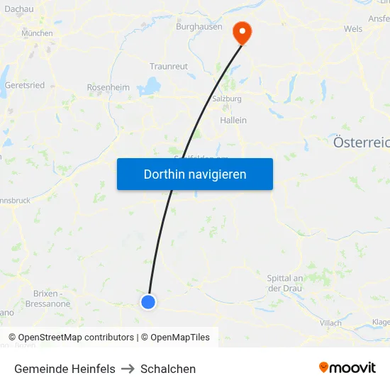 Gemeinde Heinfels to Schalchen map