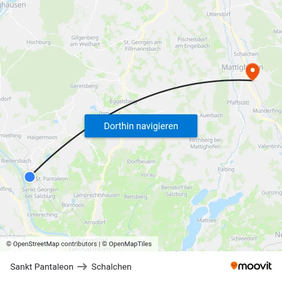 Sankt Pantaleon to Schalchen map