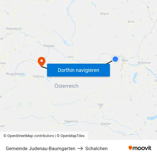 Gemeinde Judenau-Baumgarten to Schalchen map
