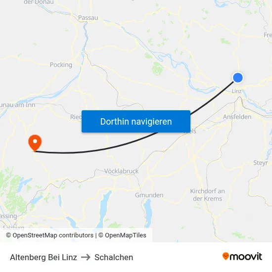 Altenberg Bei Linz to Schalchen map