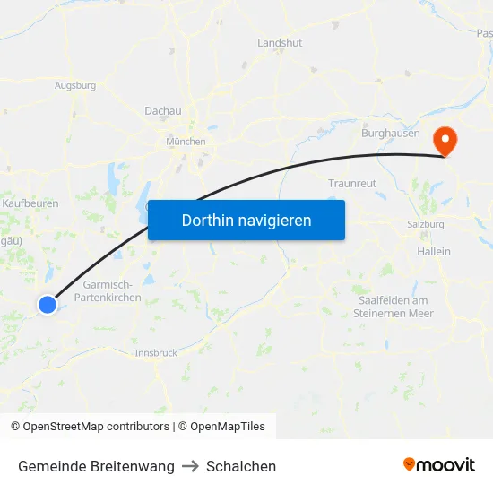 Gemeinde Breitenwang to Schalchen map