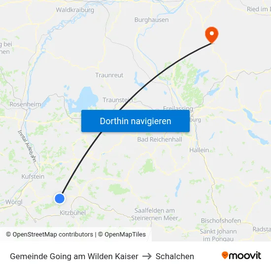 Gemeinde Going am Wilden Kaiser to Schalchen map