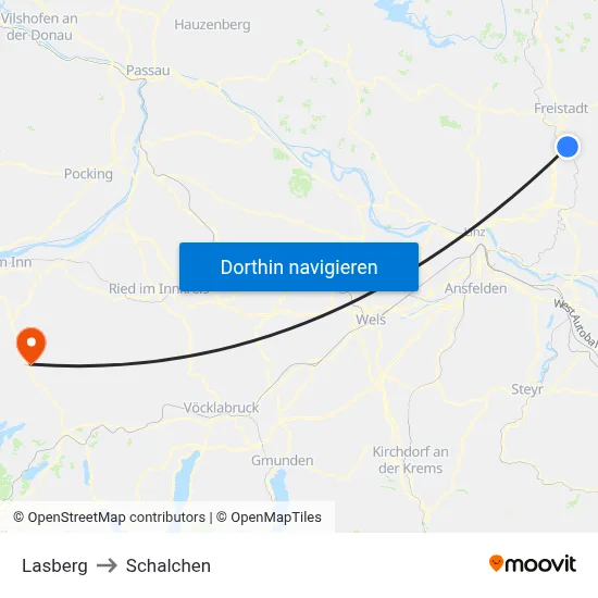 Lasberg to Schalchen map