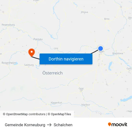 Gemeinde Korneuburg to Schalchen map