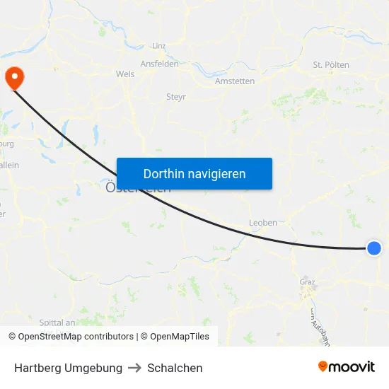 Hartberg Umgebung to Schalchen map