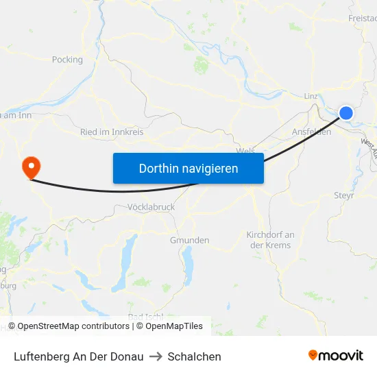 Luftenberg An Der Donau to Schalchen map