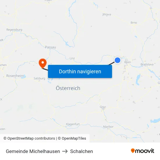 Gemeinde Michelhausen to Schalchen map