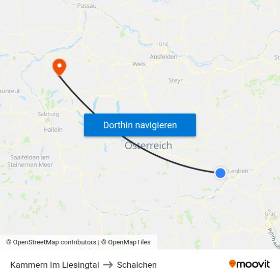 Kammern Im Liesingtal to Schalchen map