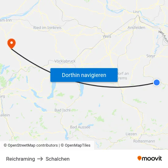 Reichraming to Schalchen map